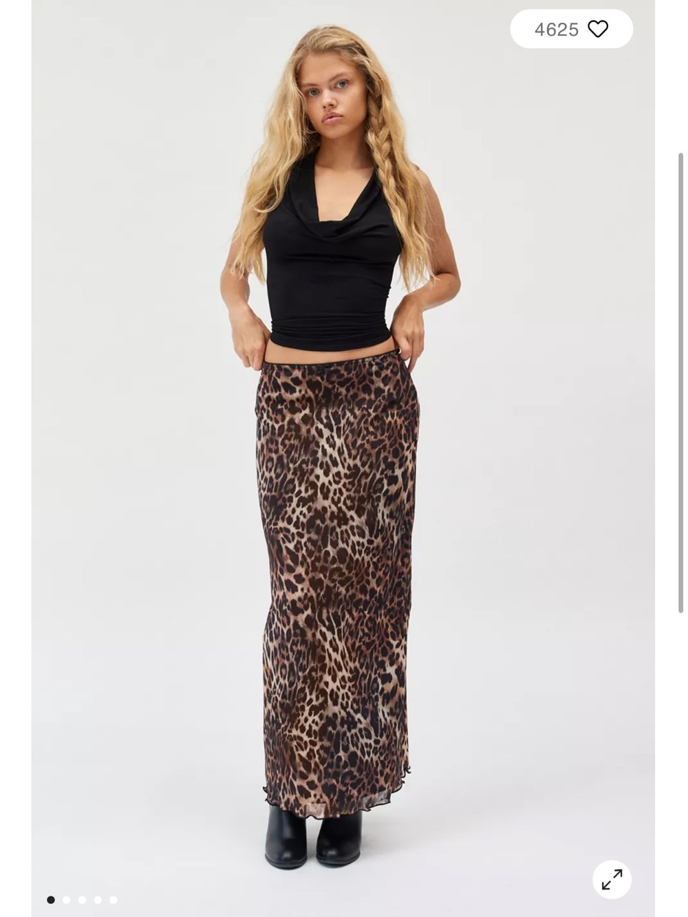 NWT urban outfitters mesh leopard print pull on stretch maxi skirt - M